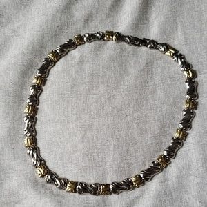 Silver and Gold Choker Necklace & Earrings Set